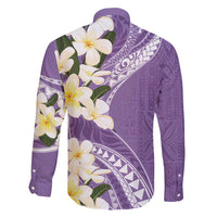 Aloha Hawaii Festive Family Matching Tank Maxi Dress and Hawaiian Shirt Frangipani Lace Classic - Lavender LT7 - Polynesian Pride