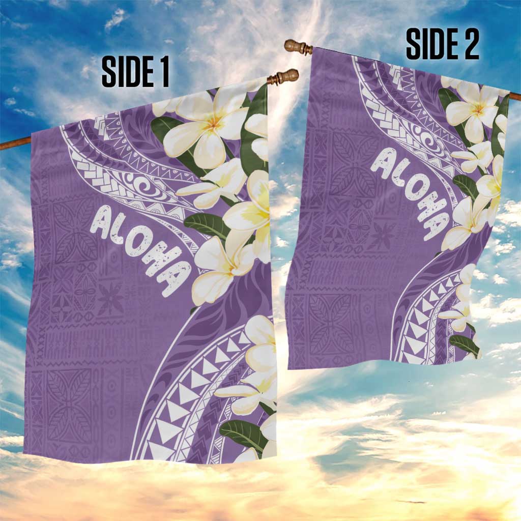 Aloha Hawaii Festive Garden Flag Frangipani Lace Classic - Lavender