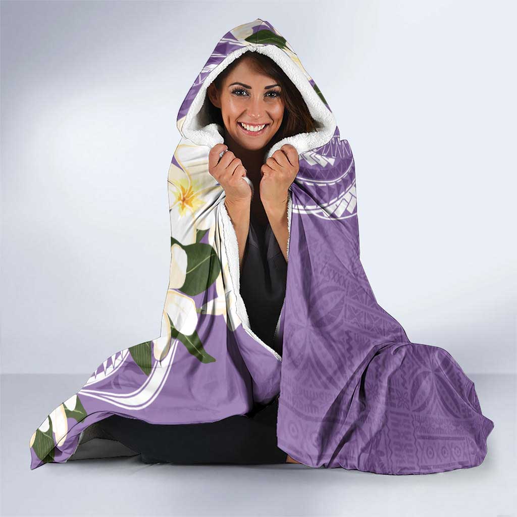 Aloha Hawaii Festive Hooded Blanket Frangipani Lace Classic - Lavender