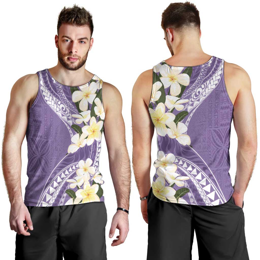 Aloha Hawaii Festive Men Tank Top Frangipani Lace Classic - Lavender