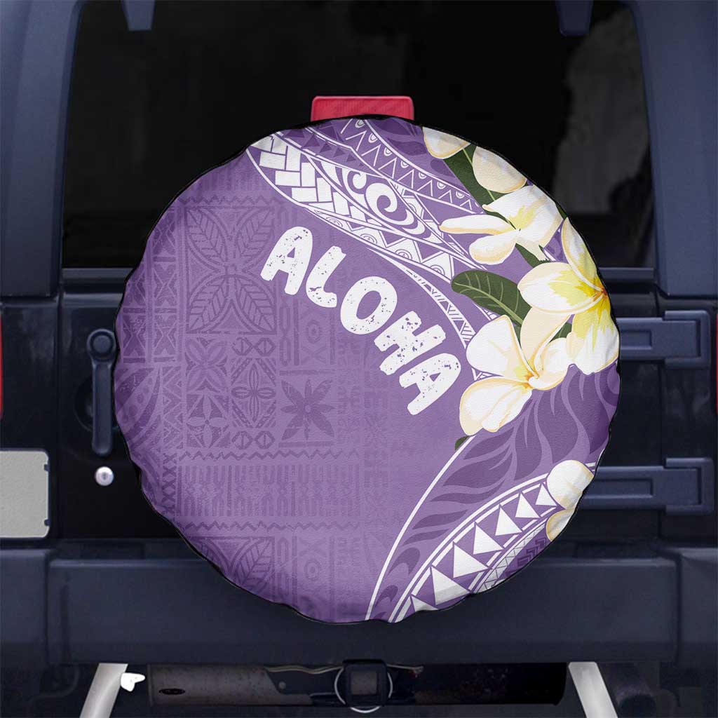 Aloha Hawaii Festive Spare Tire Cover Frangipani Lace Classic - Lavender