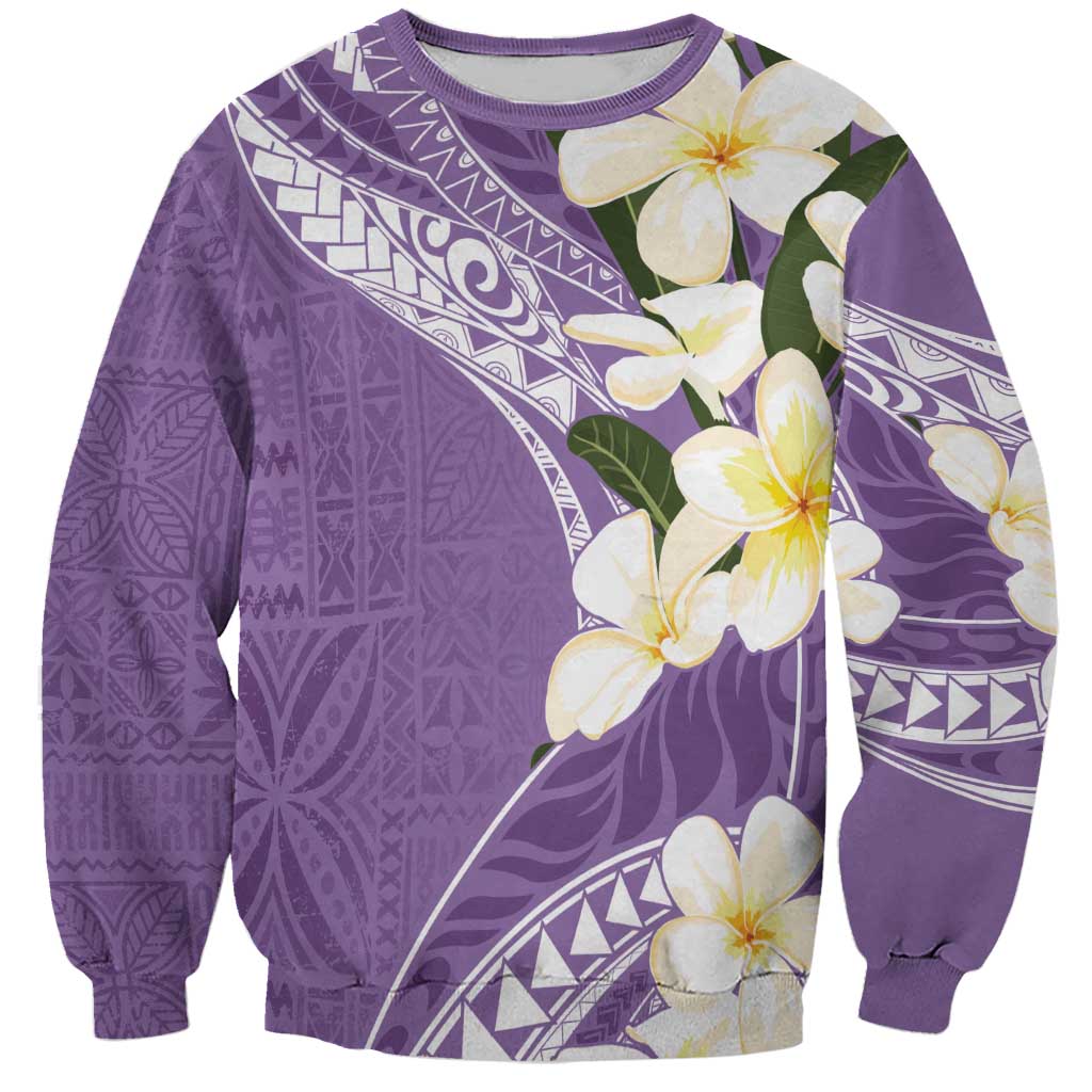 Aloha Hawaii Festive Sweatshirt Frangipani Lace Classic - Lavender LT7 Unisex Lavender - Polynesian Pride