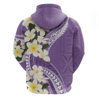 Aloha Hawaii Festive Zip Hoodie Frangipani Lace Classic - Lavender