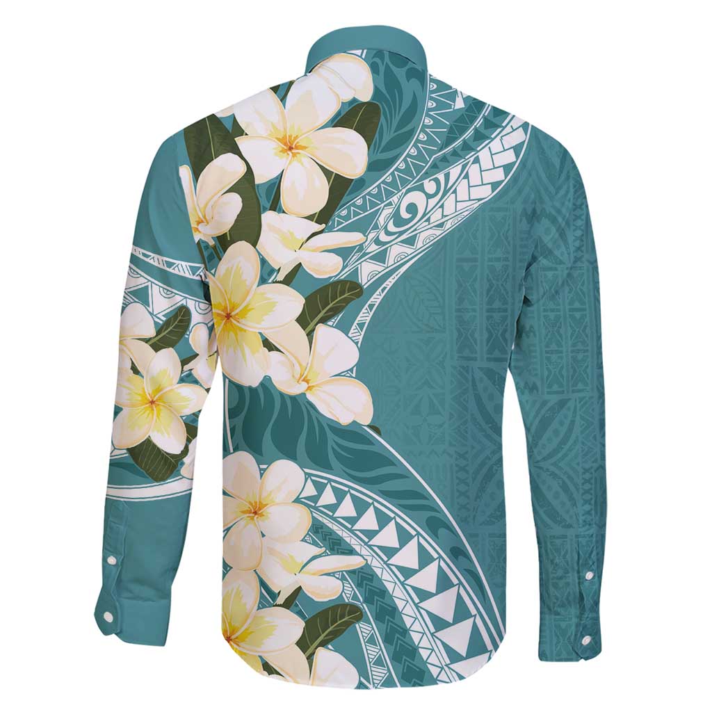 Aloha Hawaii Festive Family Matching Short Sleeve Bodycon Dress and Hawaiian Shirt Frangipani Lace Classic - Teal LT7 - Polynesian Pride