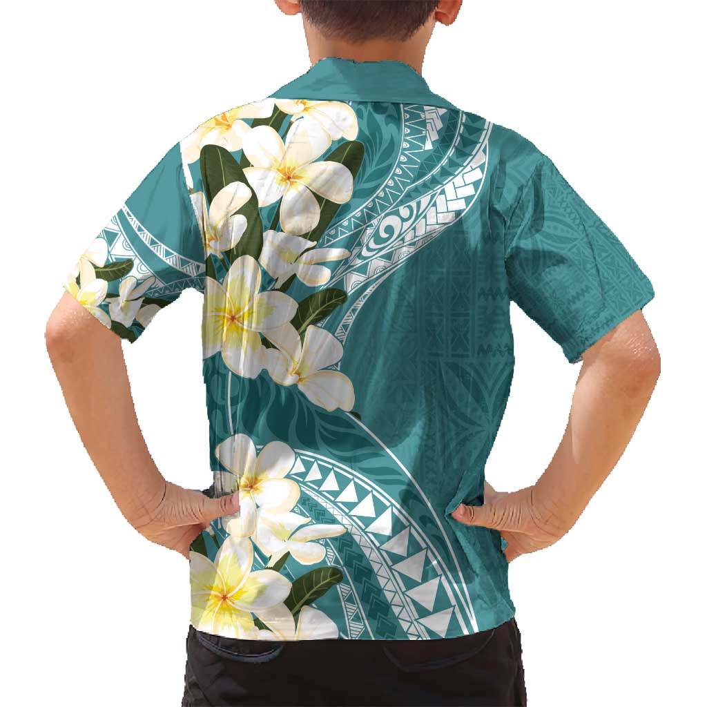 Aloha Hawaii Festive Family Matching Tank Maxi Dress and Hawaiian Shirt Frangipani Lace Classic - Teal LT7 - Polynesian Pride