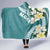 Aloha Hawaii Festive Hooded Blanket Frangipani Lace Classic - Teal