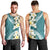 Aloha Hawaii Festive Men Tank Top Frangipani Lace Classic - Teal