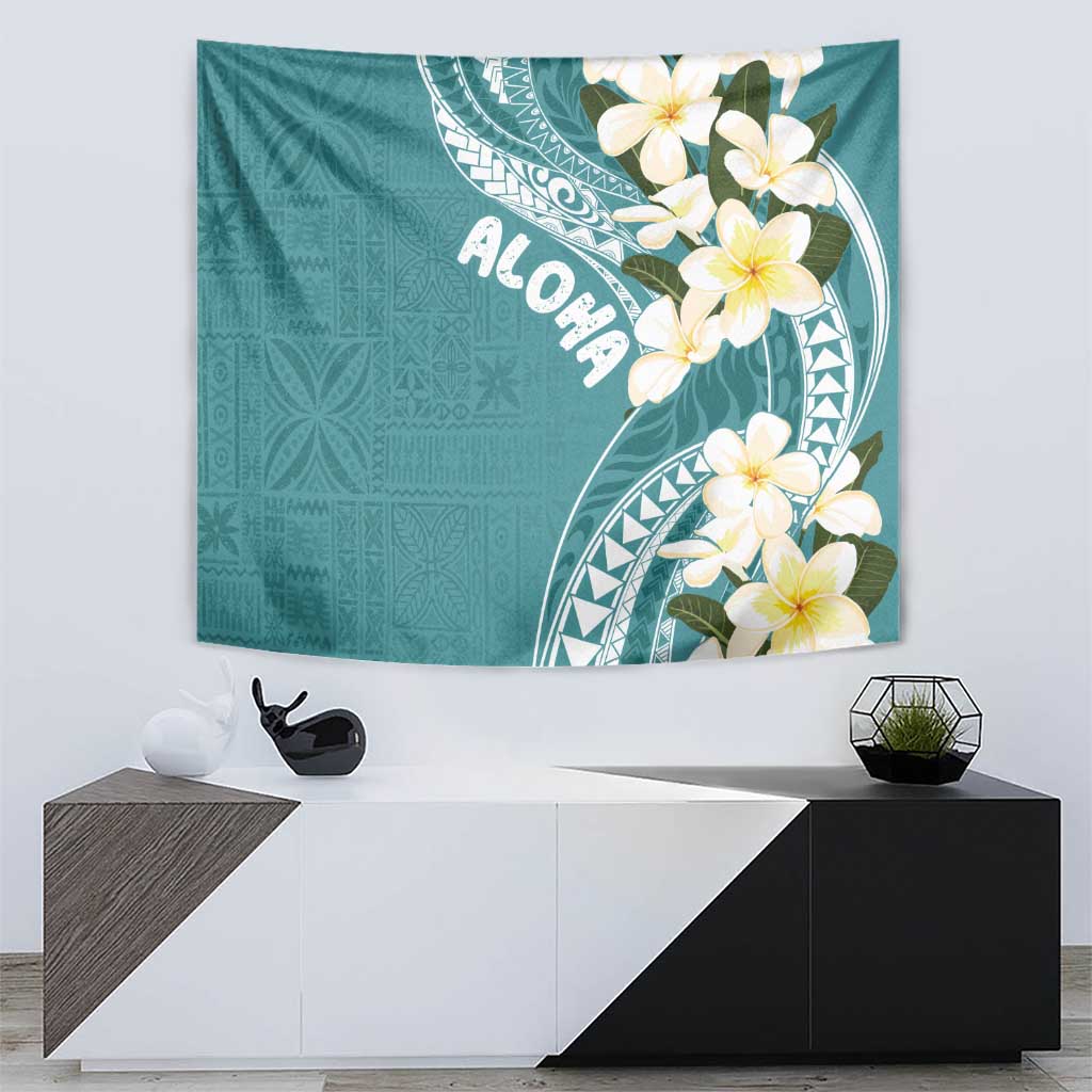 Aloha Hawaii Festive Tapestry Frangipani Lace Classic - Teal