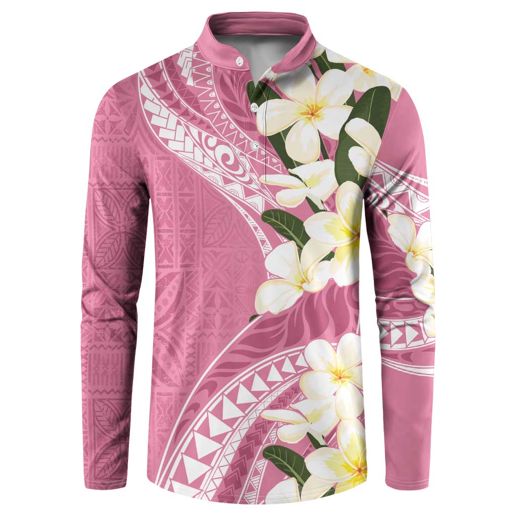 Aloha Hawaii Festive Button Sweatshirt Frangipani Lace Classic - Rosy LT7 Pink - Polynesian Pride