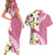 Aloha Hawaii Festive Couples Matching Short Sleeve Bodycon Dress and Hawaiian Shirt Frangipani Lace Classic - Rosy