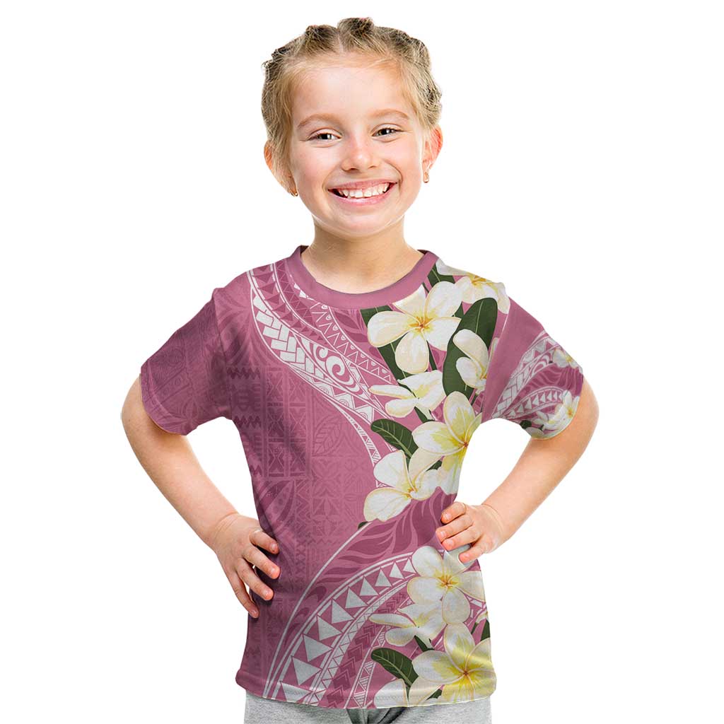 Aloha Hawaii Festive Kid T Shirt Frangipani Lace Classic - Rosy LT7 Pink - Polynesian Pride