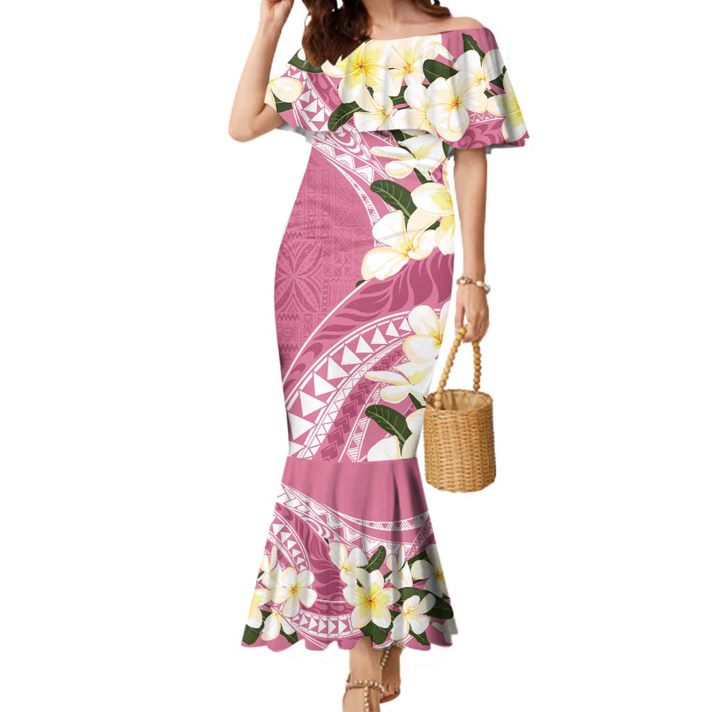 Aloha Hawaii Festive Mermaid Dress Frangipani Lace Classic - Rosy