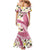 Aloha Hawaii Festive Mermaid Dress Frangipani Lace Classic - Rosy