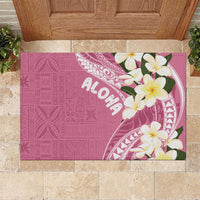 Aloha Hawaii Festive Rubber Doormat Frangipani Lace Classic - Rosy
