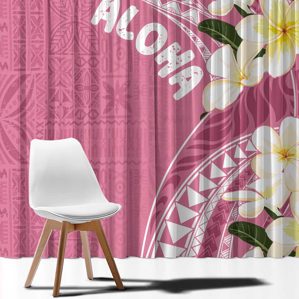 Aloha Hawaii Festive Window Curtain Frangipani Lace Classic - Rosy