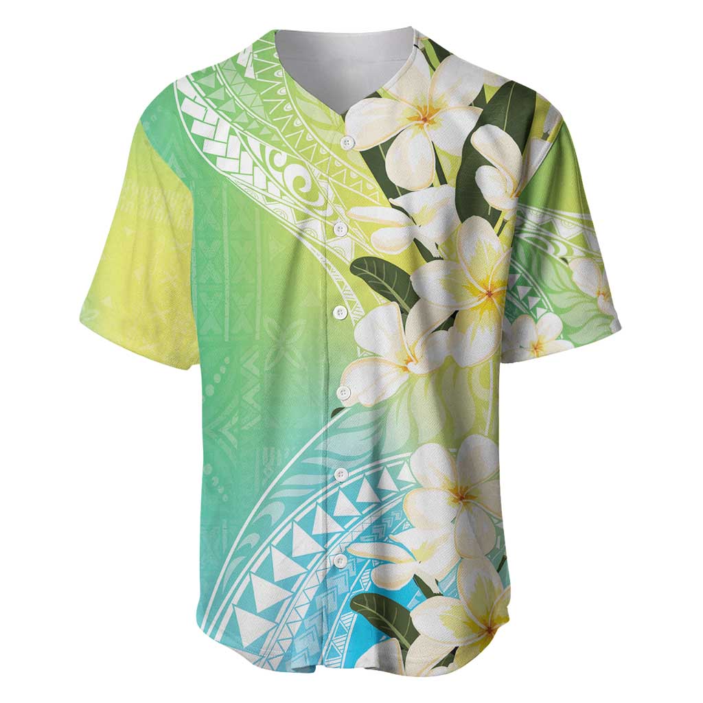 Aloha Hawaii Festive Baseball Jersey Frangipani Lace Classic - Summer Vibes LT7 Blue Green - Polynesian Pride