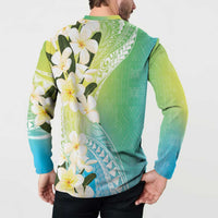 Aloha Hawaii Festive Button Sweatshirt Frangipani Lace Classic - Summer Vibes