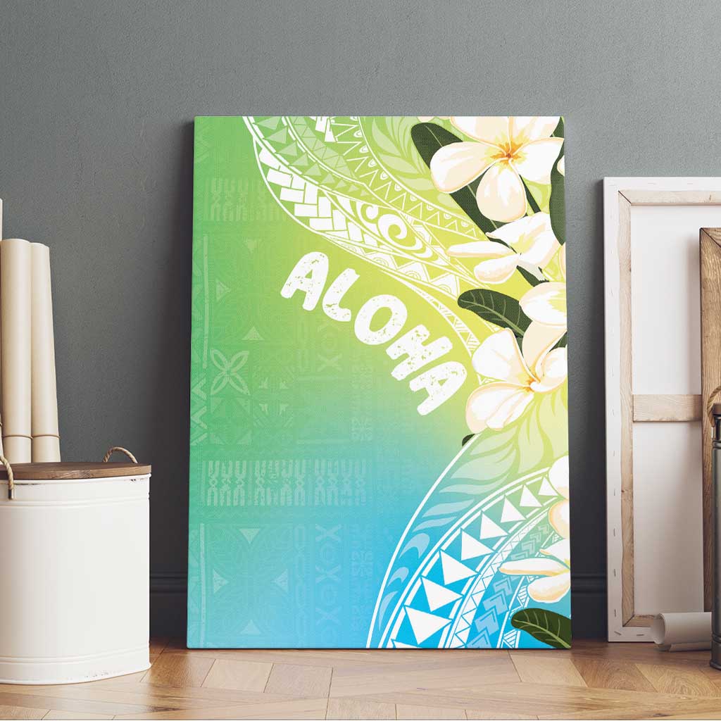 Aloha Hawaii Festive Canvas Wall Art Frangipani Lace Classic - Summer Vibes