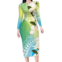 Aloha Hawaii Festive Family Matching Long Sleeve Bodycon Dress and Hawaiian Shirt Frangipani Lace Classic - Summer Vibes