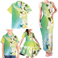 Aloha Hawaii Festive Family Matching Tank Maxi Dress and Hawaiian Shirt Frangipani Lace Classic - Summer Vibes LT7 - Polynesian Pride