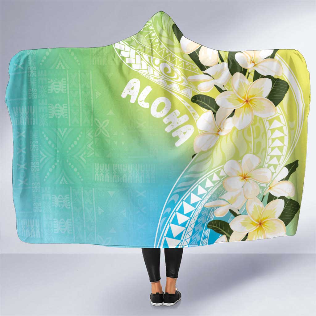 Aloha Hawaii Festive Hooded Blanket Frangipani Lace Classic - Summer Vibes