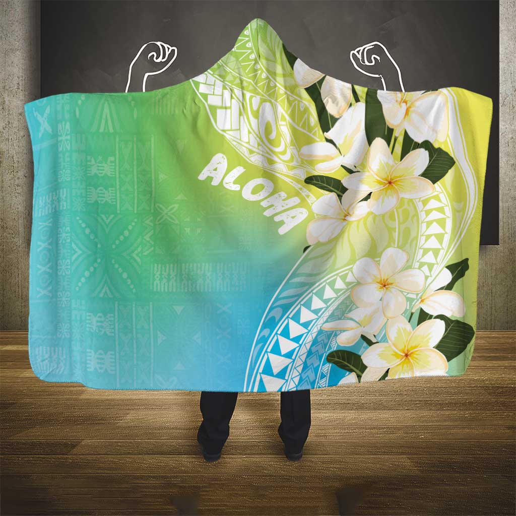 Aloha Hawaii Festive Hooded Blanket Frangipani Lace Classic - Summer Vibes