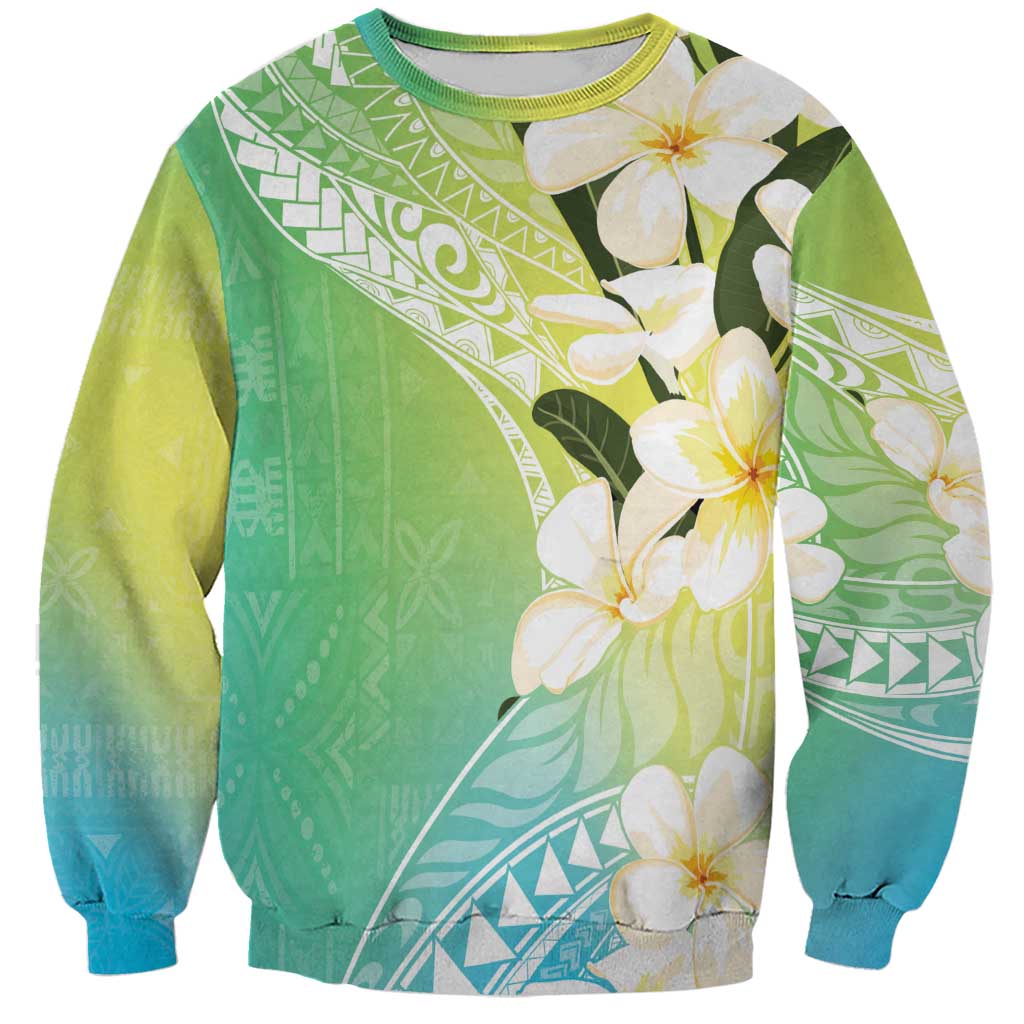 Aloha Hawaii Festive Sweatshirt Frangipani Lace Classic - Summer Vibes LT7 Unisex Blue Green - Polynesian Pride