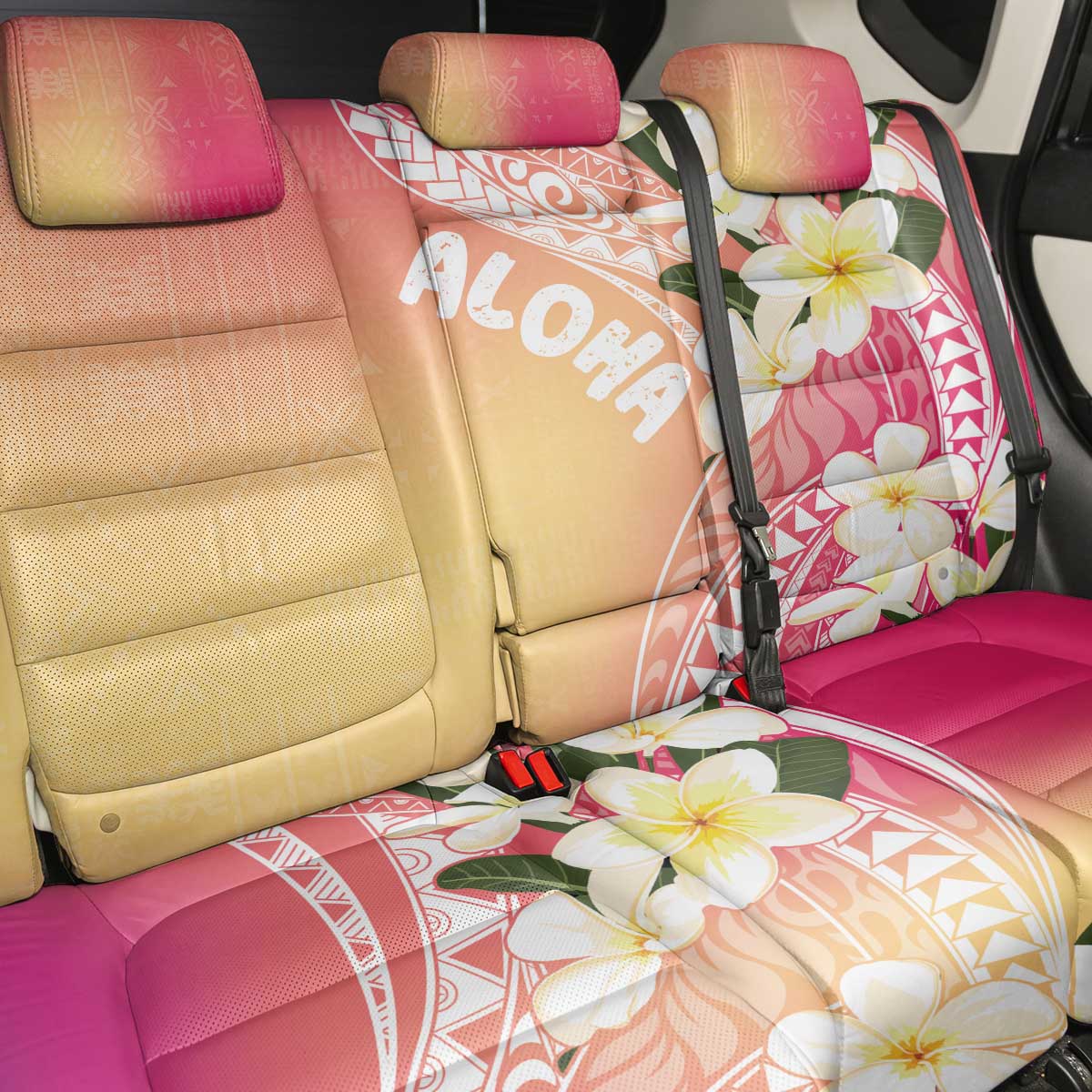 Aloha Hawaii Festive Back Car Seat Cover Frangipani Lace Classic - Spring Vibes