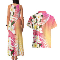 Aloha Hawaii Festive Couples Matching Tank Maxi Dress and Hawaiian Shirt Frangipani Lace Classic - Spring Vibes LT7 - Polynesian Pride