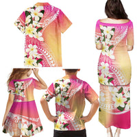 Aloha Hawaii Festive Family Matching Puletasi and Hawaiian Shirt Frangipani Lace Classic - Spring Vibes LT7 - Polynesian Pride