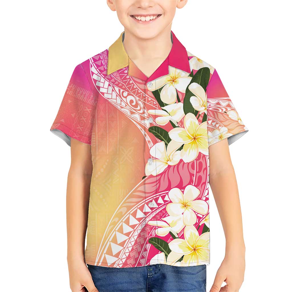 Aloha Hawaii Festive Kid Hawaiian Shirt Frangipani Lace Classic - Spring Vibes LT7 Kid Colorful - Polynesian Pride