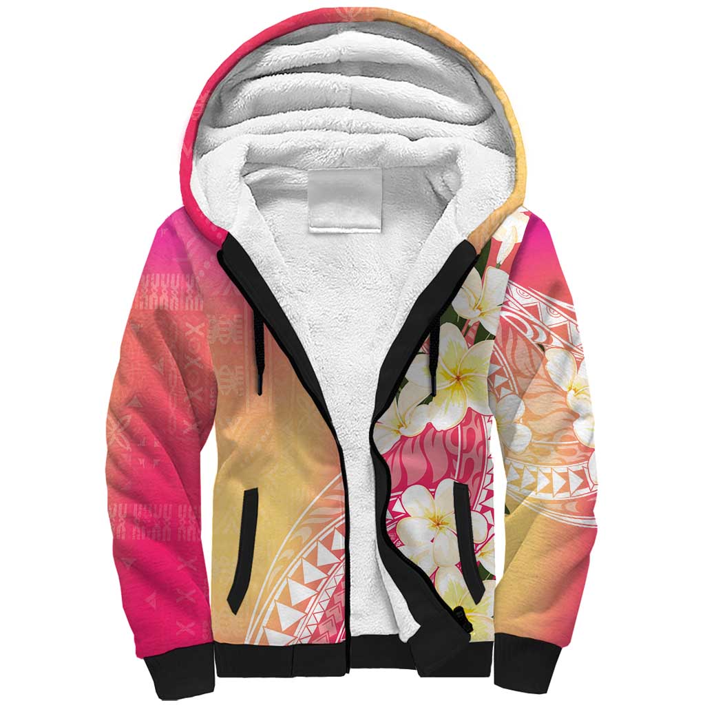 Aloha Hawaii Festive Sherpa Hoodie Frangipani Lace Classic - Spring Vibes