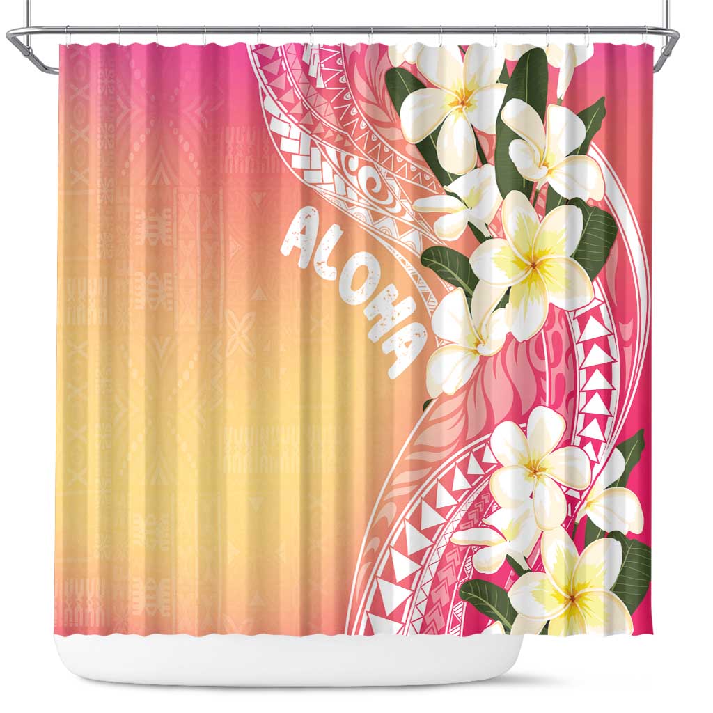 Aloha Hawaii Festive Shower Curtain Frangipani Lace Classic - Spring Vibes