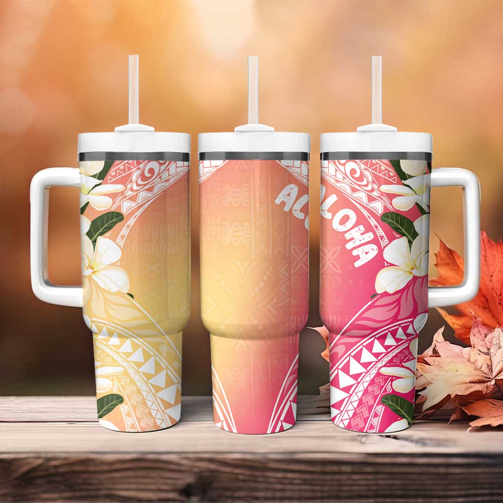 Aloha Hawaii Festive Tumbler With Handle Frangipani Lace Classic - Spring Vibes