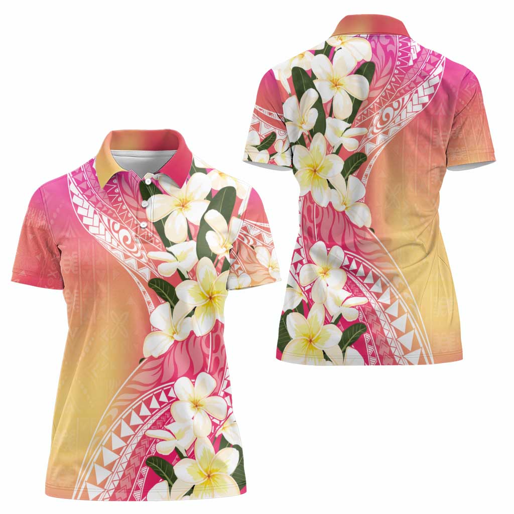 Aloha Hawaii Festive Women Polo Shirt Frangipani Lace Classic - Spring Vibes