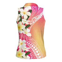 Aloha Hawaii Festive Women Sleeveless Polo Shirt Frangipani Lace Classic - Spring Vibes LT7 - Polynesian Pride