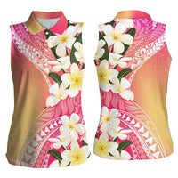 Aloha Hawaii Festive Women Sleeveless Polo Shirt Frangipani Lace Classic - Spring Vibes LT7 - Polynesian Pride