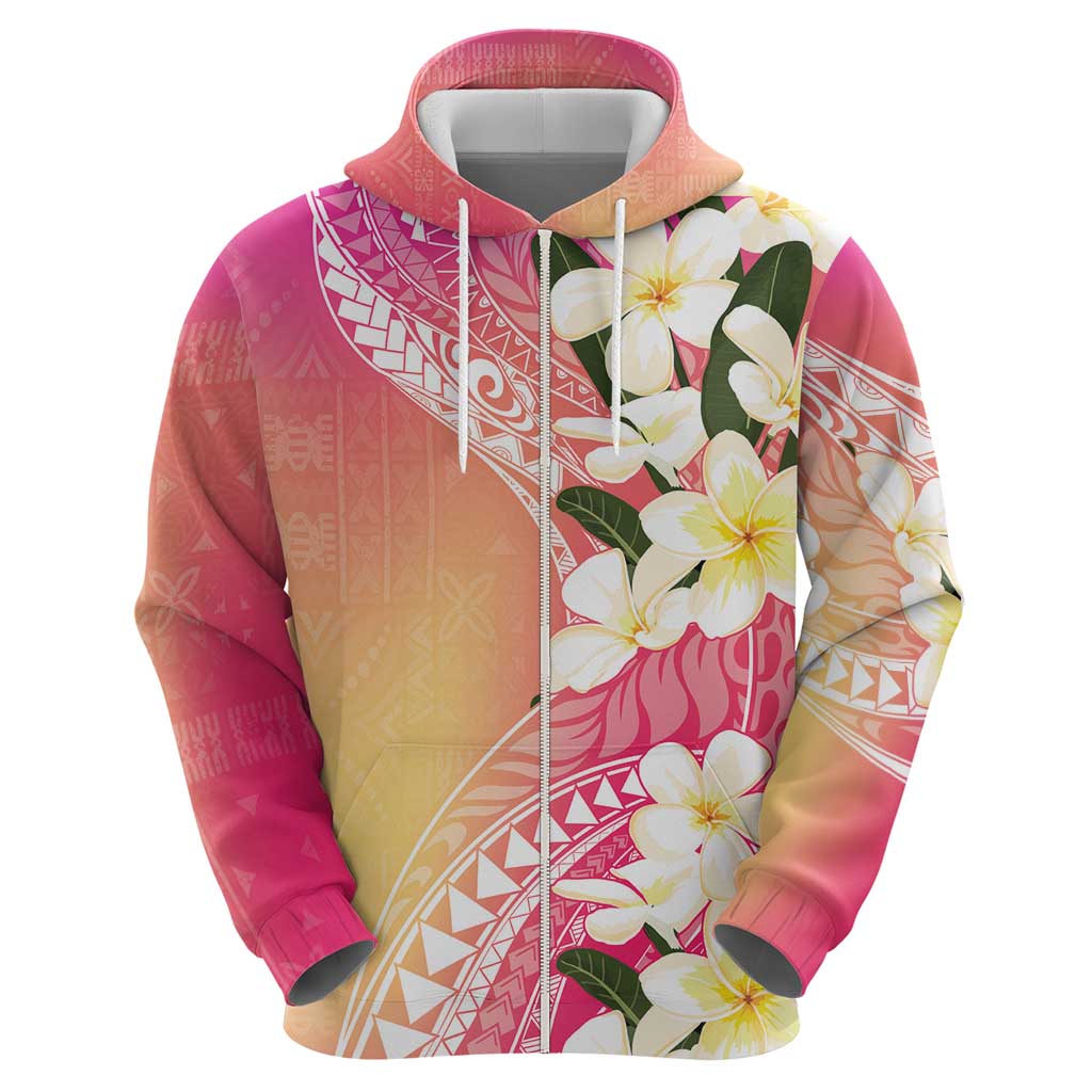 Aloha Hawaii Festive Zip Hoodie Frangipani Lace Classic - Spring Vibes