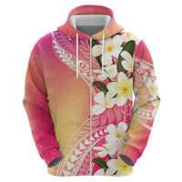 Aloha Hawaii Festive Zip Hoodie Frangipani Lace Classic - Spring Vibes