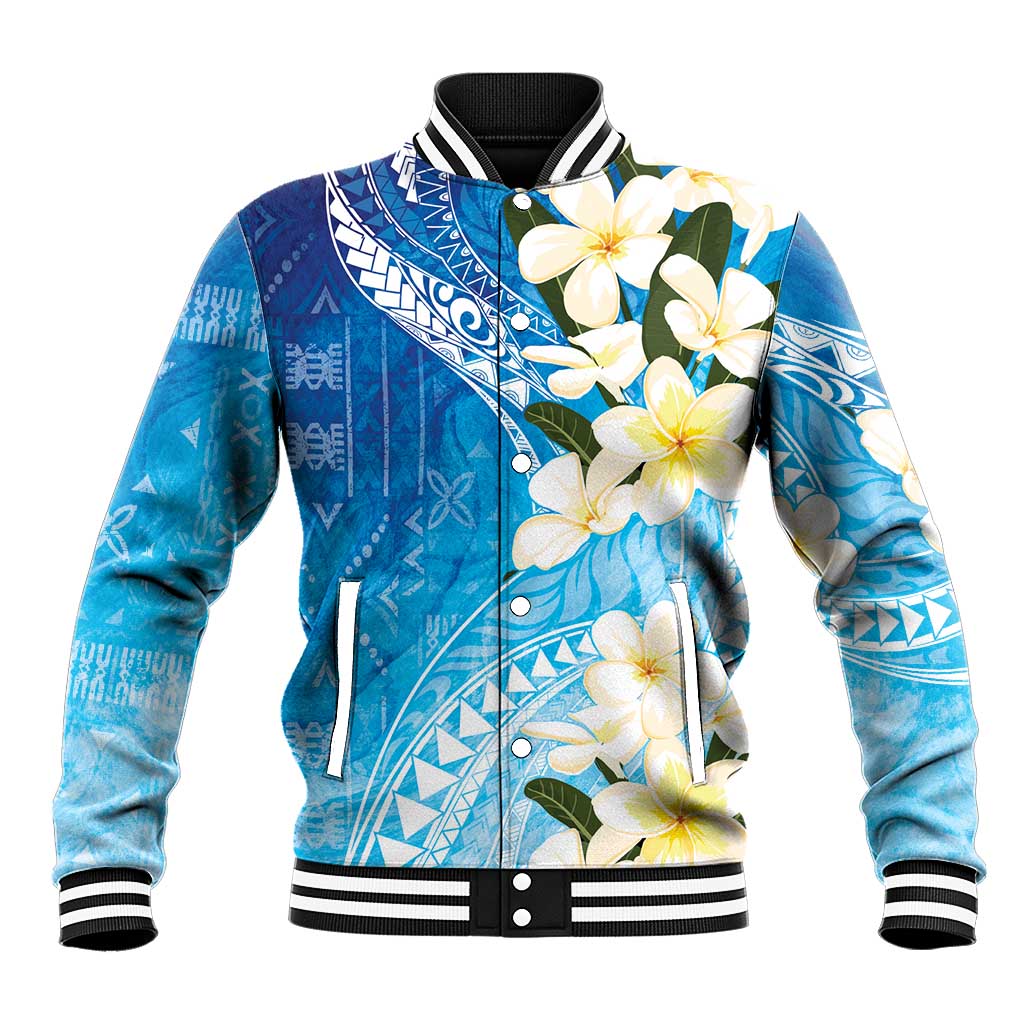 Aloha Hawaii Festive Baseball Jacket Frangipani Lace Classic - Oceanic LT7 Unisex Navy - Polynesian Pride