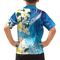 Aloha Hawaii Festive Family Matching Off Shoulder Short Dress and Hawaiian Shirt Frangipani Lace Classic - Oceanic LT7 - Polynesian Pride
