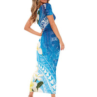 Aloha Hawaii Festive Family Matching Short Sleeve Bodycon Dress and Hawaiian Shirt Frangipani Lace Classic - Oceanic LT7 - Polynesian Pride