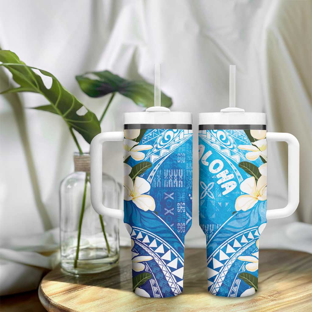 Aloha Hawaii Festive Tumbler With Handle Frangipani Lace Classic - Oceanic