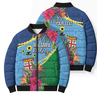Personalized Malampa Fiji Day Together We Grow Bomber Puffer Jacket Special Tapa Mix - Polynesian Pride