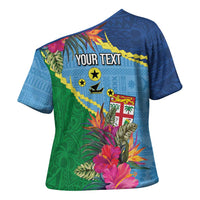 Personalized Malampa Fiji Day Together We Grow Cross Shoulder Shirt Special Tapa Mix - Polynesian Pride