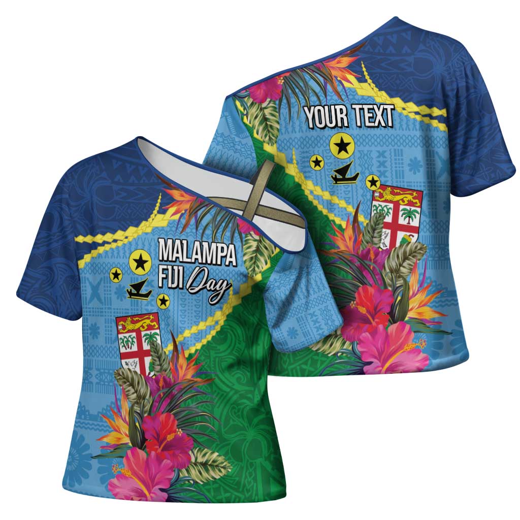 Personalized Malampa Fiji Day Together We Grow Cross Shoulder Shirt Special Tapa Mix - Polynesian Pride