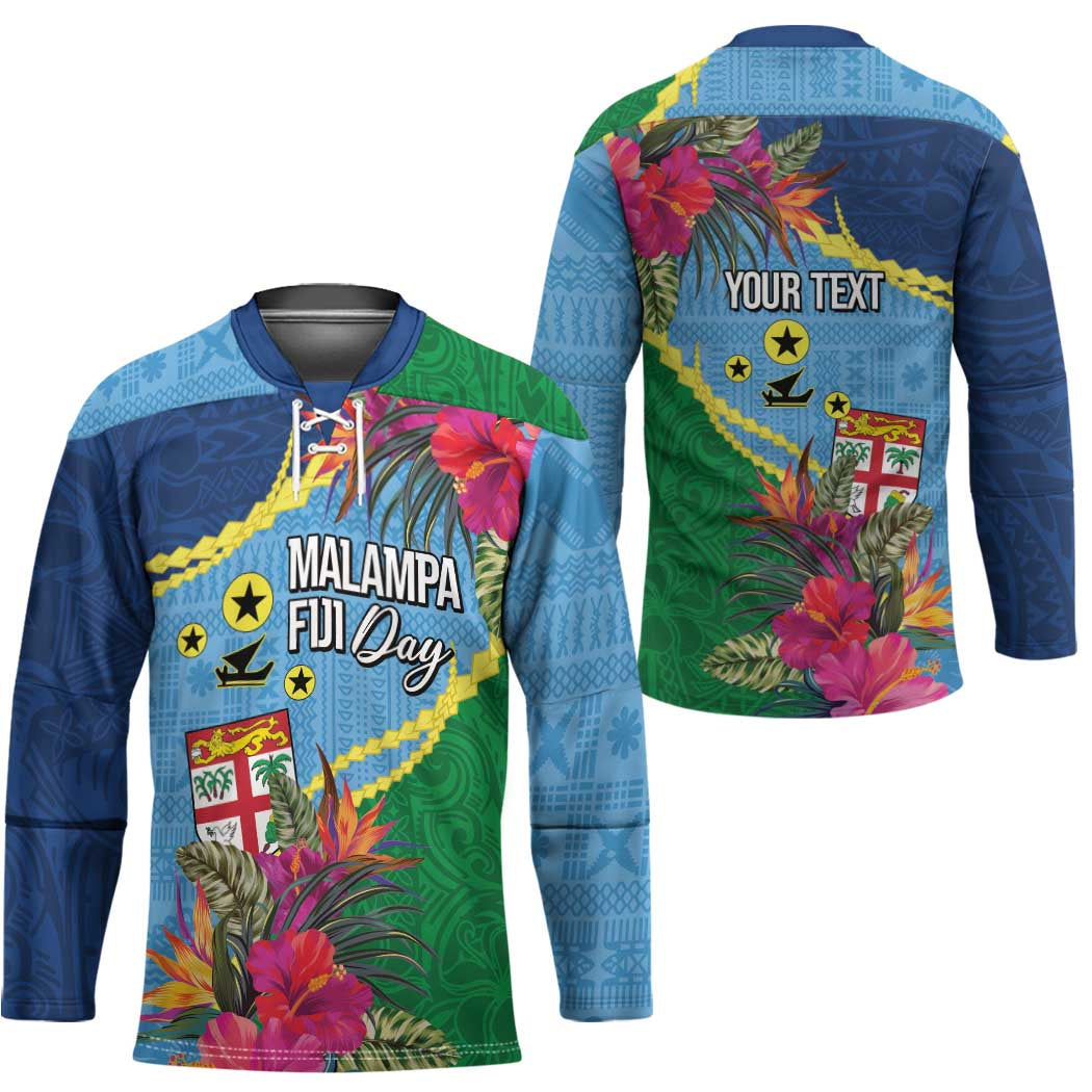 Personalized Malampa Fiji Day Together We Grow Hockey Jersey Special Tapa Mix - Polynesian Pride
