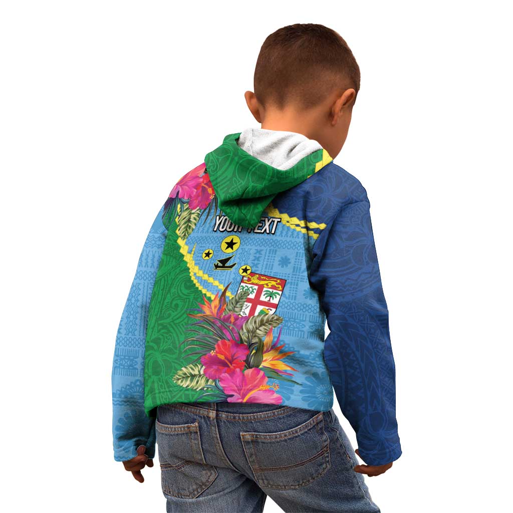 Personalized Malampa Fiji Day Together We Grow Kid Hoodie Special Tapa Mix - Polynesian Pride