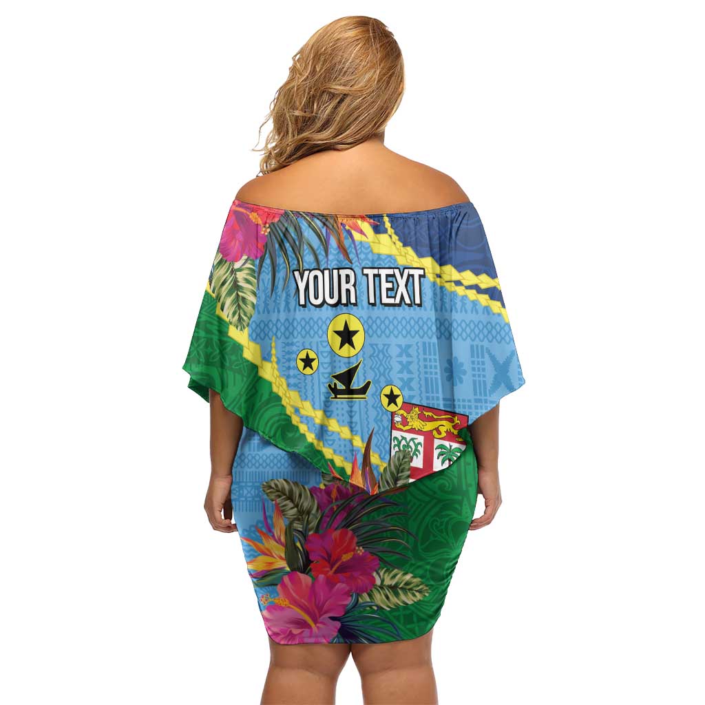 Personalized Malampa Fiji Day Together We Grow Off Shoulder Short Dress Special Tapa Mix - Polynesian Pride