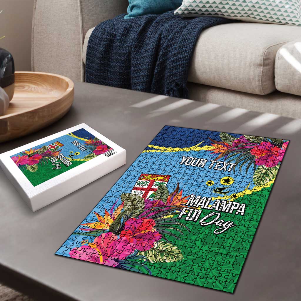 Personalized Malampa Fiji Day Together We Grow Puzzle Special Tapa Mix - Polynesian Pride